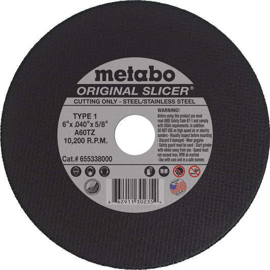 Metabo Type 1 ORIGINAL Cutting Wheels 6x.040x5/8, 50/pk - 655338000