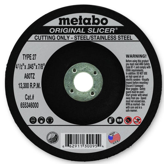 Metabo Type 27 ORIGINAL Cutting Wheels 4.5x.045x7/8, 50/pk - 655346000