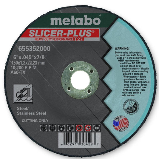Metabo Type 27 SLICER-PLUS Cut. Wheels 6x.045x7/8 50/Box - 655352000