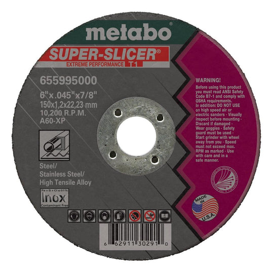 Metabo Type 1 SUPER-SLICER Cut. Wheels 6x.045x7/8 50/bx - 655995000