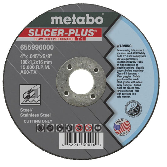 Metabo Type 1 SLICER-PLUS Cutting Wheels 4x.045x5/8 50/Box - 655996000