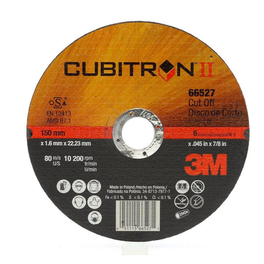 3M Cubitron II Cut-Off Wheel T1 6 x .045 x 7/8 50/case - 66527