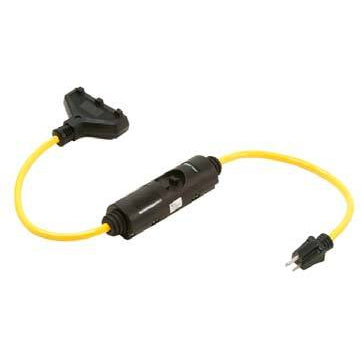 Direct Wire 12/3 Triple Tap, 20V GFCI 3 ft - 123TTYLWGFCI