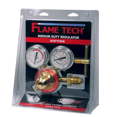 Flame Tech Medium Duty Acetylene Regulator Clamshelled - VMAR-22CS