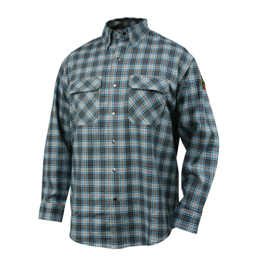 Black Stallion AR/FR Cotton Work Shirt Gray Plaid - WF2110