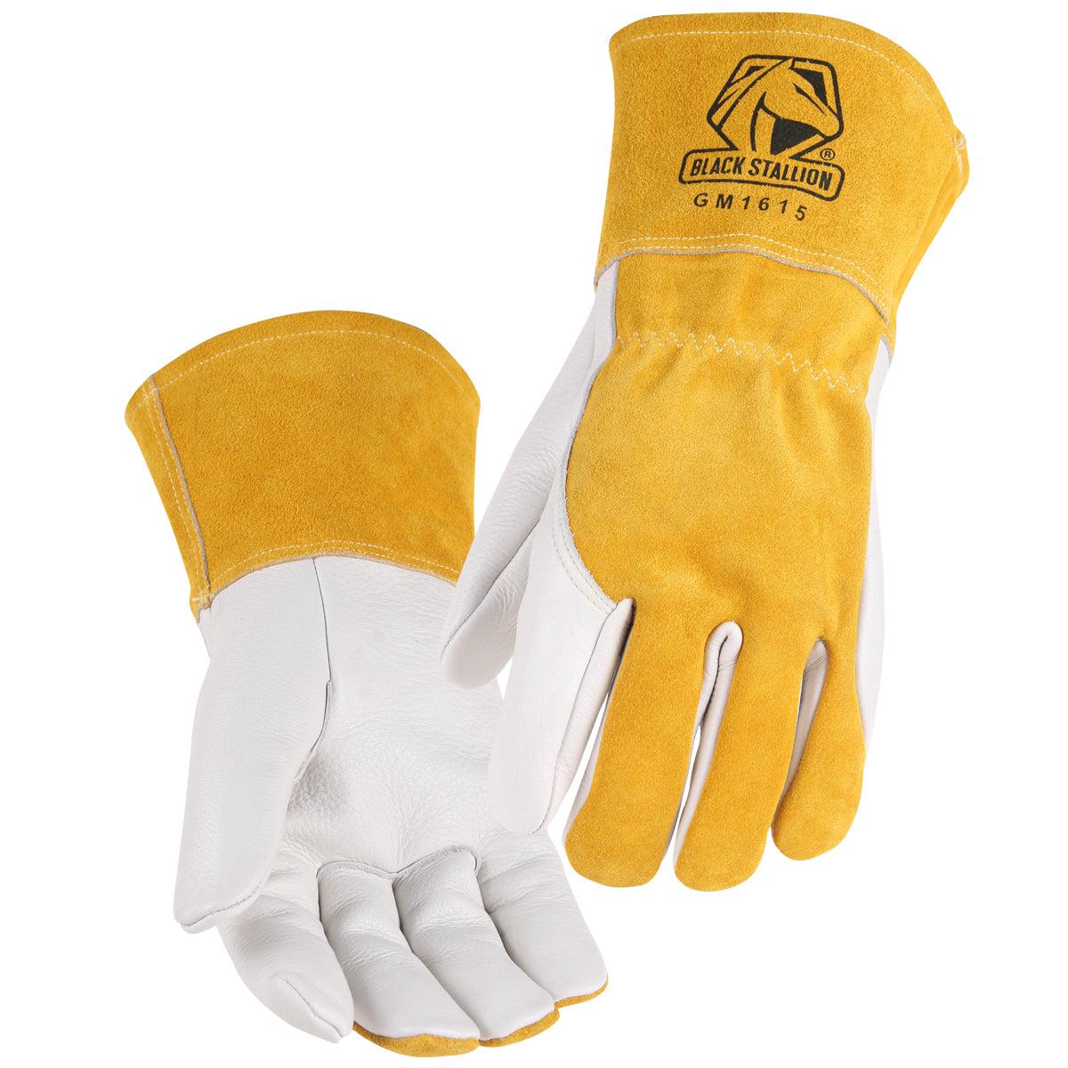 Black Stallion Cowhide MIG Glove w/ Side Padding - GM1615-WT – Baker's ...