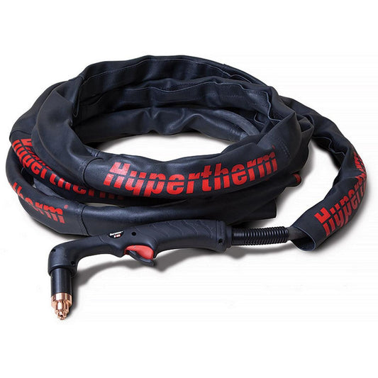 Hypertherm Leather Torch Lead Cover w/ Velcro Closure, Black Color, Red Logos, 25 ft Section - 024877