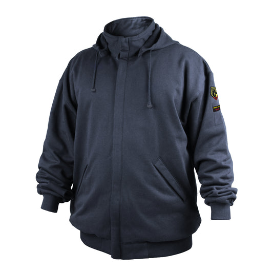 Black Stallion AR/FR Cotton Full-Zip Hooded Sweatshirt - JF3530-NV - Front