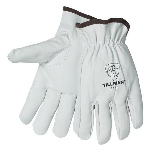 A pair of pearl white Tillman Goatskin Drivers Gloves.