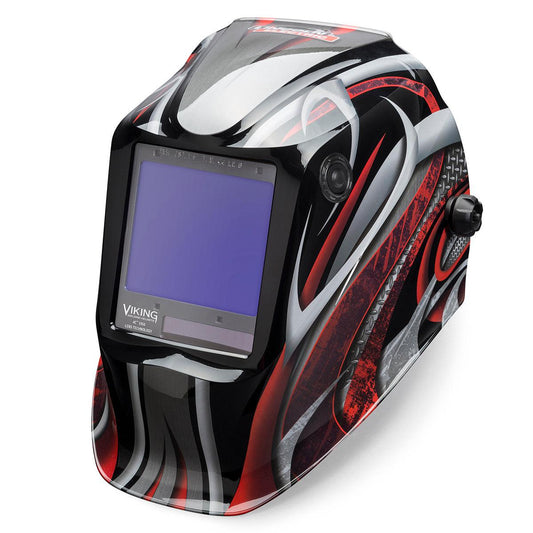 Viking 3350 4C Welding Helmet Twisted Metal from an angle K3248-4