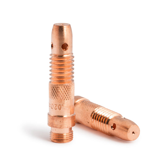 Copper Lincoln Collet body standing up and laying on its side. Part number KP4752-020.