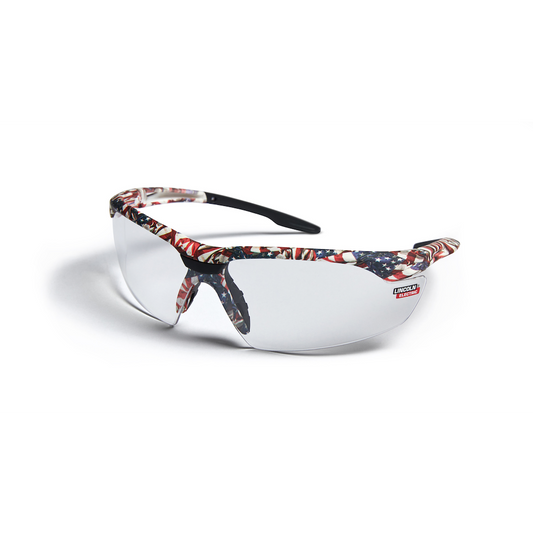 Lincoln Clear Anti-fog/Scratch Lens AXILUX USA Camo Safety Glasses - K4676-1 - Front View