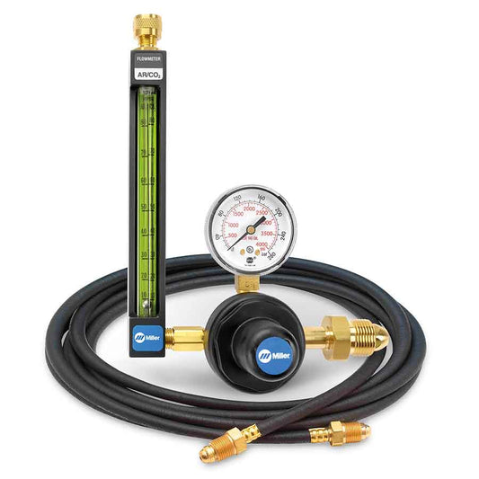 Miller flowmeter, gas gauge, and hose.