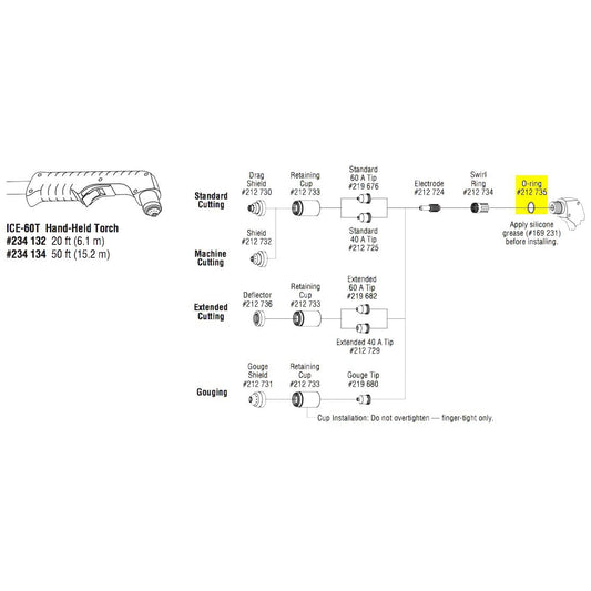 Miller O-Ring for 60A ICE Torches 5/pk - 212735