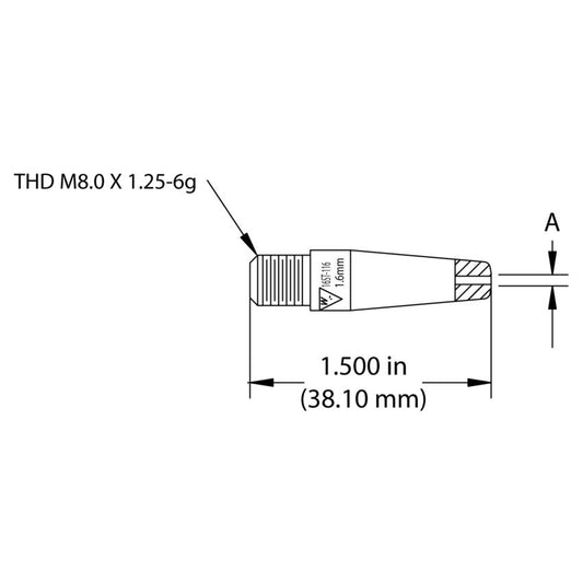 TWECO - WeldSkill WS16S-116 Contact Tip (1/16) - 25 Per Pack - 1160-1428