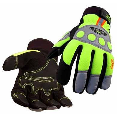 BSX Spandex/Synthetic Lea. Reinforced Hi-Vis Mechanic's Gloves - 99HVA