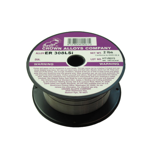 Crown Alloys ER 308LSI .030x2# MIG Welding Wire 2lb Spool - SS308/1ZE