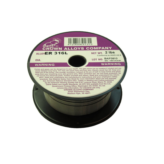 Crown Alloys ER 316L - .035x2# MIG Welding Wire 2lb Spool - SS316/1XF