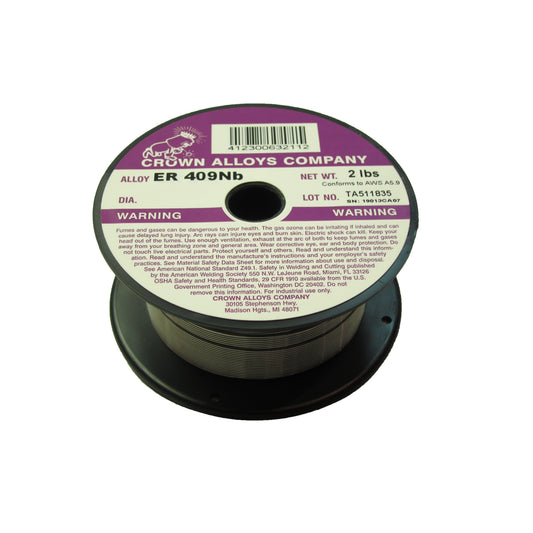 Crown Alloys ER 409Nb - .035x2# MIG Welding Wire 2lb Spool - SS409/1F