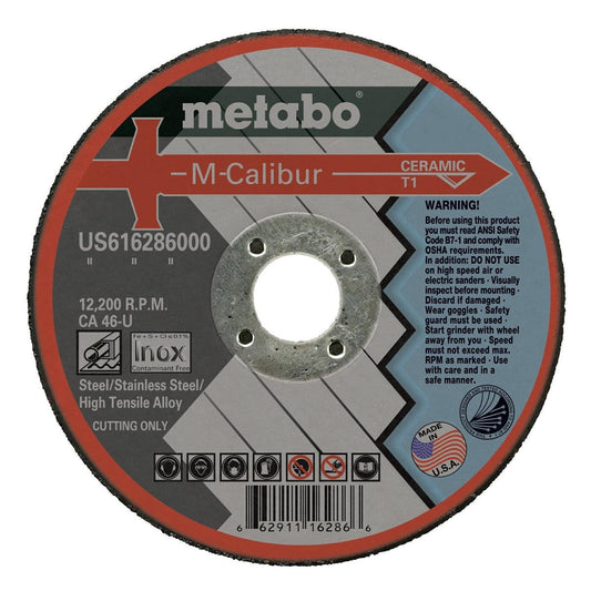 Metabo M-Calibur Ceramic Cutting Wheels, 5" x 7/8", 25/pk