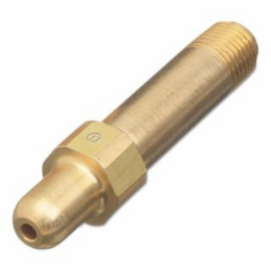 Western Brass Nipple: Hand-Tight, 1/4" NPT, 3" Long, CGA-347 - 6347-3