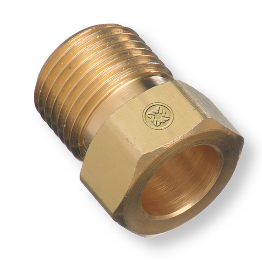 Western Brass Nut: Hand-Tight, RH Male, CGA-296 - 6296