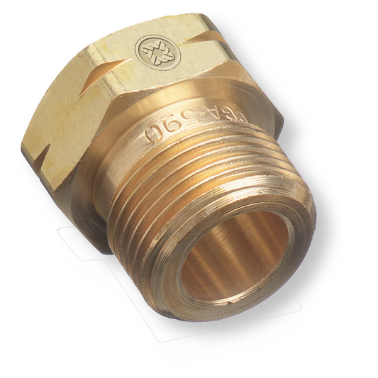 Western Brass Nut: Hand-Tight, LH Male, Industrial Air CGA-590 - 693P