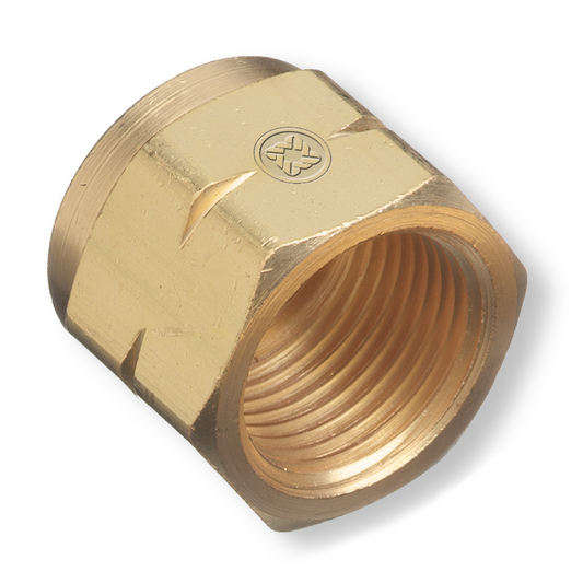 Western Brass Nut: Hand-Tight, LH Female, CGA-555 - 672