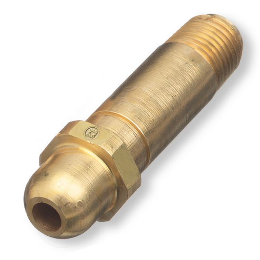 Western Brass Nipple: Recessed for 1/4" OD Tube, CGA-350 - 83-M1