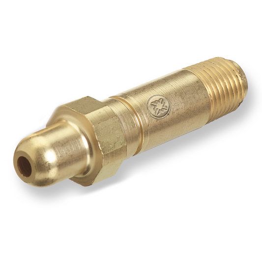 Western Brass Nipple: Hnd-Tght, 1/4" NPT, 2 1/2" Long, CGA-346 - 614-5