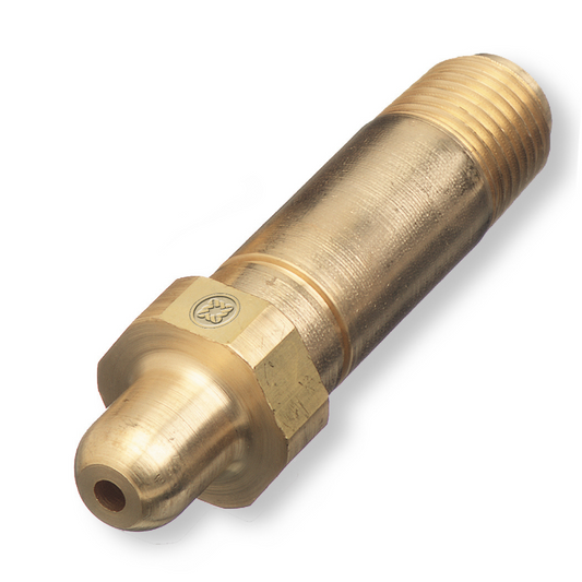 Western Brass Nipple: Hnd-Tght, 1/4" NPT, 2 1/2" Long, CGA-326 - 613-5