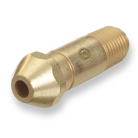 Western Brass Nipple: Hnd-Tght, 1/4" NPT, 2 1/2" Long, CGA-300 - 616-3