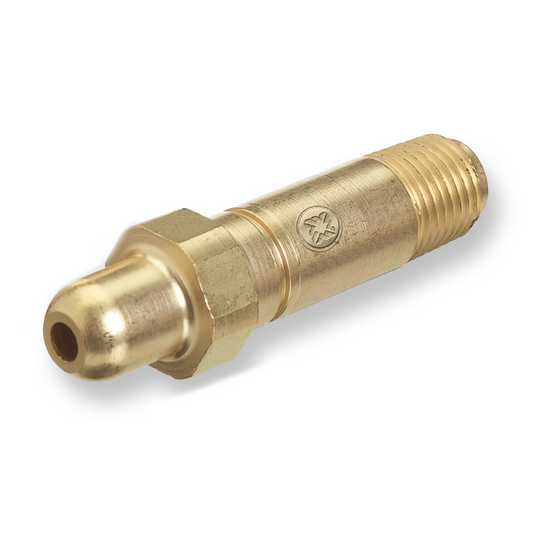 Western Brass Nipple: 1/4" NPT, 2 1/2" Long w/CV, CGA-346 - 14-3CV