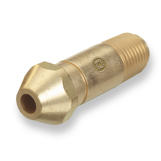 Western Brass Nipple: 1/4" NPT, 2 1/2" Long w/CV, CGA-300 - 16-8CV