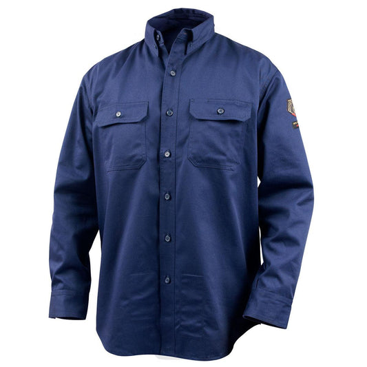 Black Stallion AR/FR Cotton Work Shirt, Navy - WF2110-NV