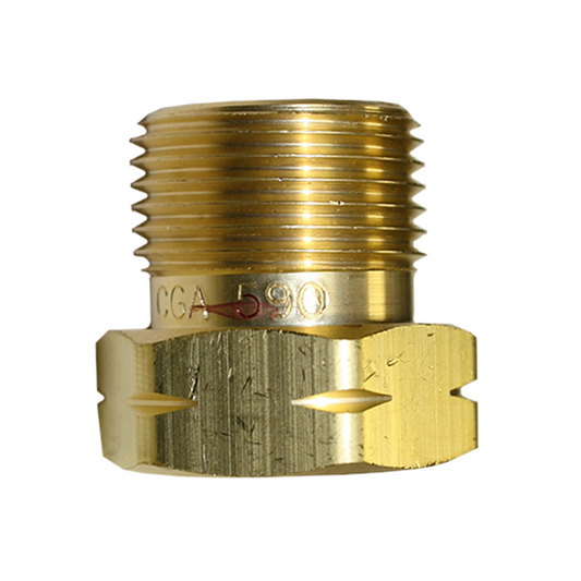 Western Brass Nut: .960"-14 NGO, LH Male, Industrial Air CGA-590 - 93